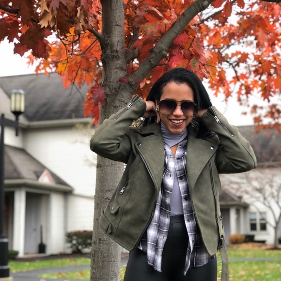 Forever 21 Jackets & Blazers - Olive Biker Jacket